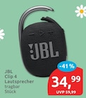 Clip 4 Lautsprecher von JBL für 34,99 € bei budni im Angebot Clip 4 Lautsprecher von JBL im aktuellen budni Prospekt