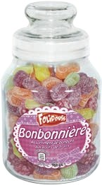 Bonbonnière garnie de bonbons aux goûts fruités - Aldi à Le Chesnay Bonbonnière garnie de bonbons aux goûts fruités en promo chez Aldi Le Chesnay à 3,99 €