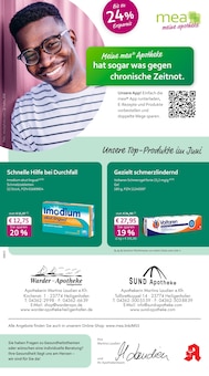 Aktueller mea - meine apotheke Prospekt (Heiligenhafen, 4 Seiten zum blättern mea - meine apotheke Prospekt Unsere Juni-Angebote mit 4 Seiten