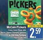 P!ckers Crispy Onion Rings oder Nacho Cheese Triangles von McCain im aktuellen EDEKA Prospekt für 2,59 €