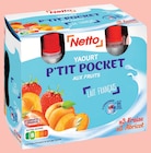 P'tit Pocket - Yaourt à boire gourde, 3 fraises & 3 abricots - Netto à 2,45 € dans le catalogue Netto