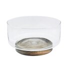 Saladier en verre et acacia 23cm en promo chez B&M Saint-Brieuc à 11,99 €
