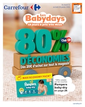 Prospectus Carrefour à Balaruc-le-Vieux, "Les Babydays", 45 pages de promos valables du 13/01/2026 au 26/01/2026