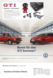 Volkswagen Werkstatt & Auto Prospekt der aktuellen Woche mit 1 Seite, gültig von 01.06.2026 bis 31.08.2026, in Großefehn und Umgebung Aktueller Volkswagen Werkstatt & Auto Prospekt in Großefehn und Umgebung, "Mehr Platz. Mehr Möglichkeiten." mit 1 Seite, 01.06.2026 - 31.08.2026