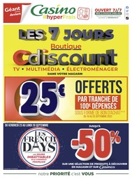 Catalogue Géant Casino à Aix-en-Provence, avec 4 pages Prospectus Géant Casino à Aix-en-Provence, "Les 7 jours Cdiscount", 4 pages, 19/09/2022 - 26/09/2022