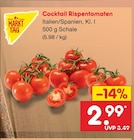 Cocktail Rispentomaten im Angebot bei Netto Marken-Discount in Wilhelmshaven Cocktail Rispentomaten Angebote von Markttag bei Netto Marken-Discount Wilhelmshaven für 2,99 €