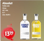 Vodka im Angebot bei Getränke Hoffmann in Cottbus Vodka Angebote von Absolut bei Getränke Hoffmann Cottbus für 13,99 €