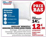 Oreiller Memofill Mémoire de Forme 60x60 Ferme en promo chez Super U Saint-Malo à 12,90 €