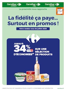 Prospectus Carrefour Proximité de la semaine "La fidélité ça paye… Surtout en promos !" avec 1 pages, valide du 01/07/2025 au 31/07/2025 pour Villeurbanne et alentours