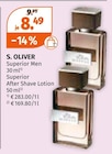 Superior Men, Superior After Shave Lotion von S. OLIVER für 8,49 € bei Müller im Angebot Superior Men, Superior After Shave Lotion von S. OLIVER im aktuellen Müller Prospekt
