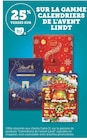 25% versés sur ma carte u sur la gamme calendriers de l'avent LINDT - LINDT en promo chez Super U Caen