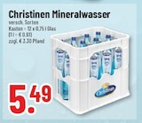 Mineralwasser im Angebot bei Trinkgut in Braunschweig Mineralwasser Angebote von Christinen bei Trinkgut Braunschweig für 5,49 €