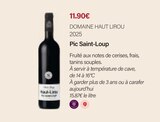 Pic Saint-Loup 2025 - DOMAINE HAUT LIROU dans le catalogue Monoprix Margaret