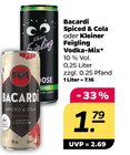 Spiced & Cola oder Spiced & Cola Angebote von Bacardi oder Kleiner Feigling bei Netto mit dem Scottie Dessau-Roßlau für 1,79 €