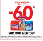 Promo -60% de remise immédiate sur le 2ème produit sur tout MENTOS à  dans le catalogue Intermarché Express à Arcachon