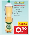 Apfelschorlen von StarDrink für 0,99 € bei Netto Marken-Discount im Angebot Apfelschorlen von StarDrink im aktuellen Netto Marken-Discount Prospekt