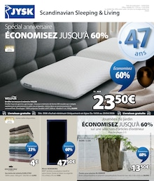 Prospectus Jysk à Meaux, "Spécial anniversaire ÉCONOMISEZ JUSQU'À 60%", 12 pages, 17/03/2026 - 11/05/2026