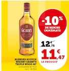 Blended scotch whisky grant's triple wood 40° - GRANT'S en promo chez Hyper U Périgueux à 11,47 €