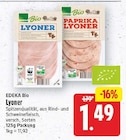 Lyoner von EDEKA Bio für 1,49 € bei E center im Angebot Lyoner von EDEKA Bio im aktuellen E center Prospekt