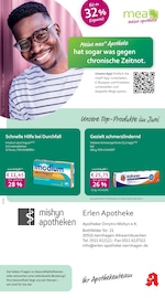 mea - meine apotheke Apotheken Prospekt der aktuellen Woche mit 4 Seiten, gültig von 01.06.2026 bis 30.06.2026, in Isernhagen und Umgebung Aktueller mea - meine apotheke Apotheken Prospekt in Isernhagen und Umgebung, "Unsere Juni-Angebote" mit 4 Seiten, 01.06.2026 - 30.06.2026