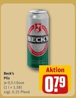 Pils im Angebot bei REWE in Weinstadt Pils Angebote von Beck's bei REWE Weinstadt für 0,79 €