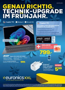 Laptop im EURONICS Prospekt "GENAU RICHTIG. TECHNIK-UPGRADE IM FRÜHJAHR." mit 14 Seiten (Bremen)