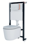 Pack wc suspendu avec cuvette sans bride effet vortex luvia et bâti-support sol et mur silgo et bâti-support sol et mur silgo - GOODHOME en promo chez Castorama Issy-les-Moulineaux à 189,90 €