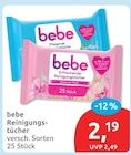 Reinigungstücher von bebe für 2,19 € bei budni im Angebot Reinigungstücher von bebe im aktuellen budni Prospekt