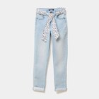 Jean skinny ceinture foulard denim triple stone fille en promo chez La Halle Jean skinny ceinture foulard denim triple stone fille dans le catalogue La Halle