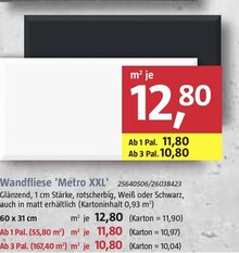 Wandfliese 'Metro XXL' bei BAUHAUS in Bremerhaven Wandfliese 'Metro XXL' im Angebot bei BAUHAUS Bremerhaven