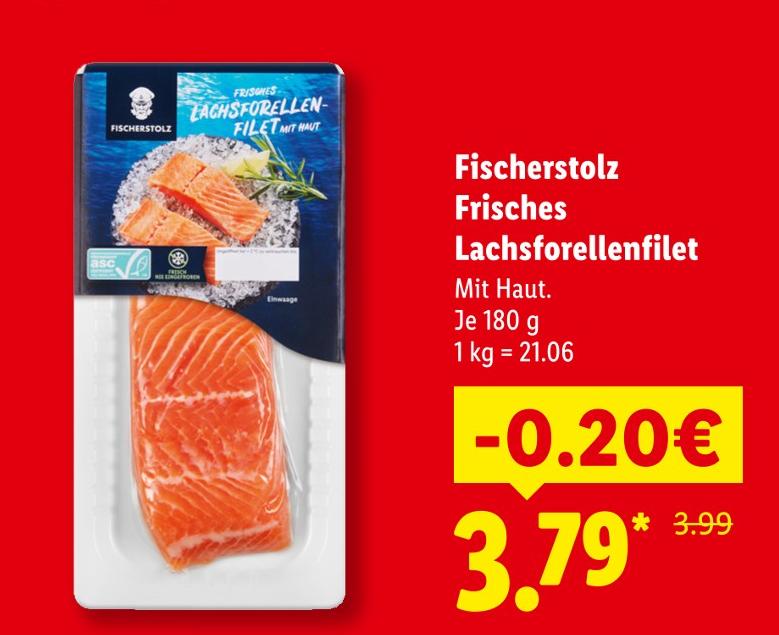 Frisches Lachsforellenfilet