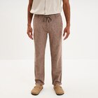 Pantalon chino droit lin mélangé marron homme dans le catalogue La Halle