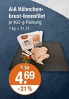 Hähnchenbrust-Innenfilet im V-Markt Prospekt Hähnchenbrust-Innenfilet von AiA im aktuellen V-Markt Prospekt für 4,69 €