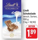 Schokolade Angebote von Lindt bei E center Bruchsal für 1,89 €