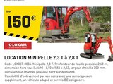 Location minipelle 2,3 t à 2,8 t à Tout Faire dans Cordes-sur-Ciel