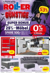 Aktueller ROLLER Möbel & Einrichtung Prospekt in Pirna und Umgebung, "ERSCHRECKEND GÜNSTIGE ANGEBOTE" mit 16 Seiten, 27.09.2026 - 24.10.2026
