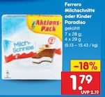 Milchschnitte oder Kinder Paradiso von Ferrero im aktuellen Netto Marken-Discount Prospekt