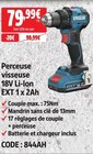 Perceuse visseuse 18V Li-Ion EXT 1 x 2Ah - ERBAUER en promo chez Screwfix Drancy à 79,99 €