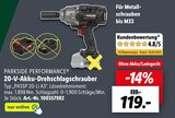 20-V-Akku-Drehschlagschrauber von PARKSIDE PERFORMANCE für 119,00 € bei Lidl im Angebot 20-V-Akku-Drehschlagschrauber von PARKSIDE PERFORMANCE im aktuellen Lidl Prospekt