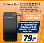 Pocket 1 TB SSD M.2 im Angebot bei expert in Cottbus Pocket 1 TB SSD M.2 Angebote von Verbatim bei expert Cottbus für 79,00 €