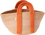 Aufbewahrungskorb aus Baumwolle mit Henkeln, beige/orange (35x32 cm) von dm home im aktuellen dm-drogerie markt Prospekt für 17,95 €