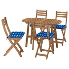 Klapptisch+4 Klappstühle/außen faltbar dunkelbraun/Klösan dunkelblau von ASKHOLMEN im aktuellen IKEA Prospekt für 262,96 €
