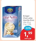 Chai Latte Vanille Zimt von Krüger für 1,99 € bei budni im Angebot Chai Latte Vanille Zimt von Krüger im aktuellen budni Prospekt