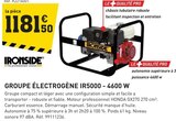 Promo GROUPE ÉLECTROGÈNE IR5000 - 4600 W à 1 181,50 € dans le catalogue Tout Faire à Beaurepaire