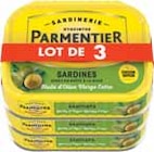 Sardines entières huile d'olive - PARMENTIER - Intermarché à Chalon-sur-Saône Sardines entières huile d'olive - PARMENTIER en promo chez Intermarché Chalon-sur-Saône à 1,72 €
