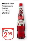 Sirup im Angebot bei GLOBUS in Worms Sirup Angebote von Mautner bei GLOBUS Worms für 2,99 €