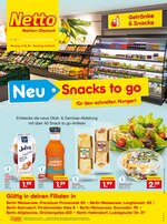 Netto Marken-Discount Prospekt "NEU - Snacks to go - Für den schnellen Hunger!", 2 Seiten, für Glienicke, 17.02.2020 - 22.02.2020 Netto Marken-Discount Prospekt "NEU - Snacks to go - Für den schnellen Hunger!", 2 Seiten, für Glienicke, 17.02.2020 - 22.02.2020