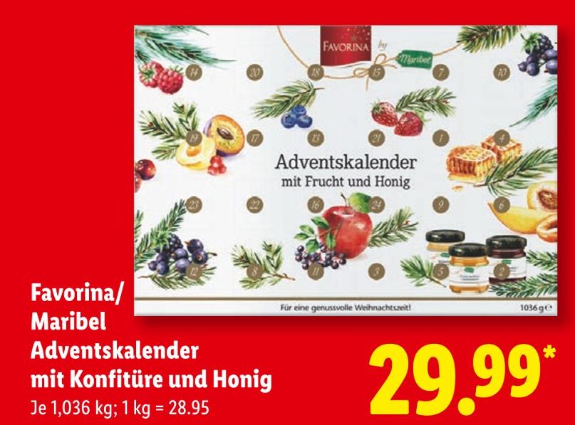 Favorina/Maribel Adventskalender mit Konfitüre und Honig