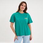 T-shirt droit manches courtes coton vert menthe femme dans le catalogue La Halle