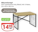 Mikrowellenregal im Angebot bei GLOBUS in Salzgitter Mikrowellenregal Angebote von Kesper bei GLOBUS Salzgitter für 14,99 €